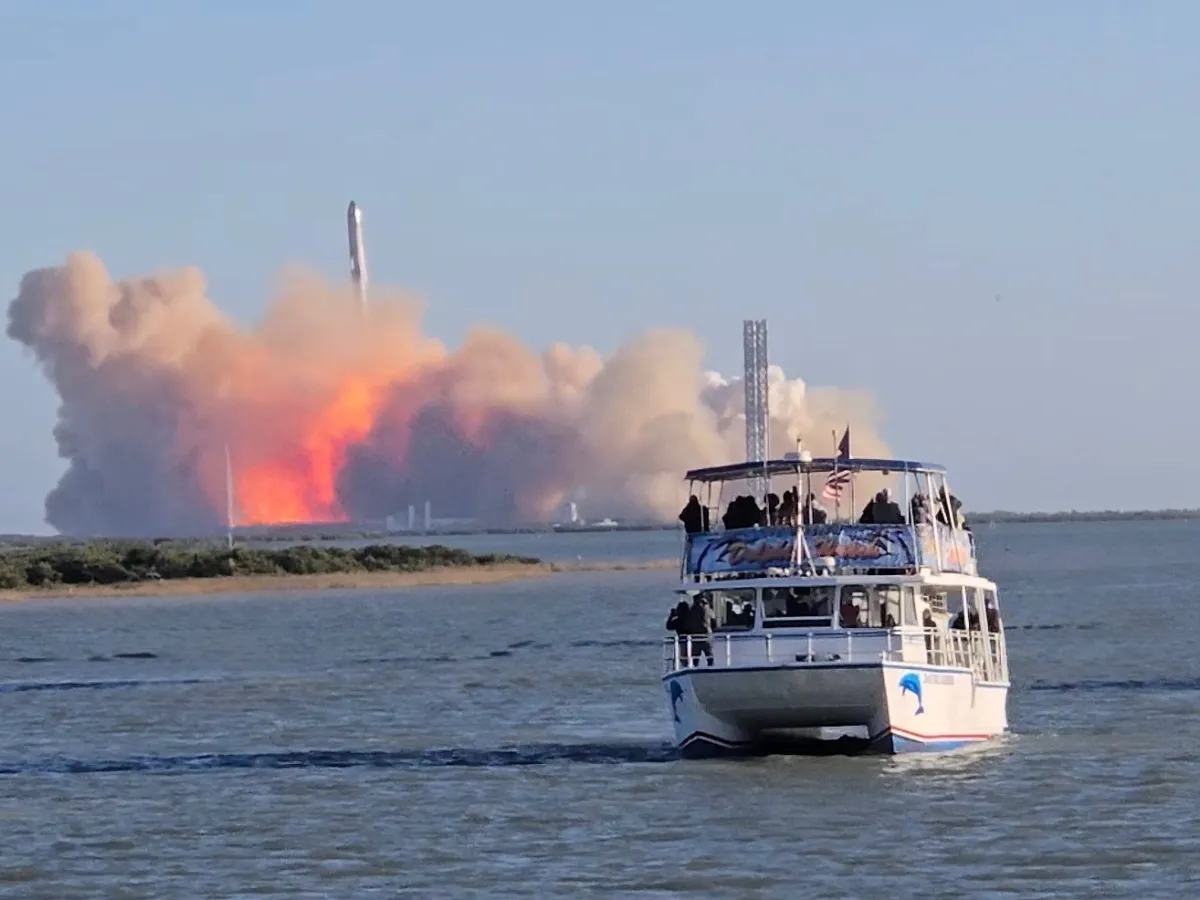 View toward SpaceX Starbase from the water