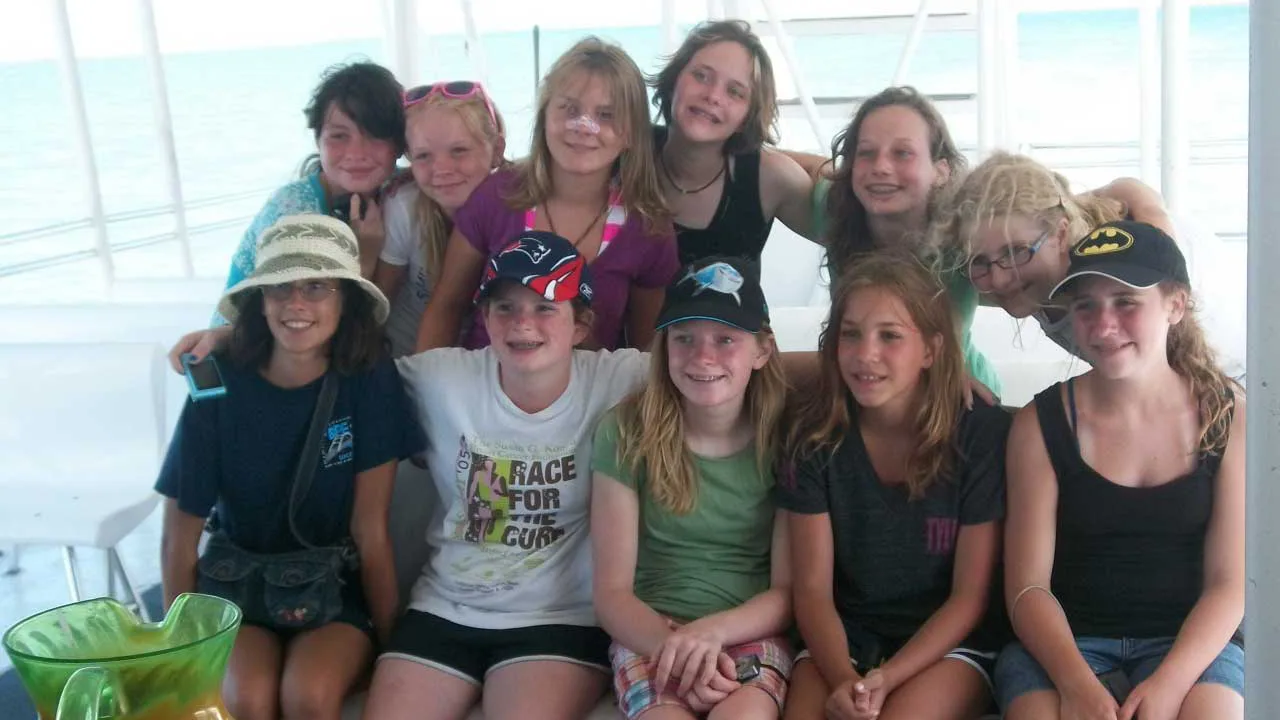 Students on a dolphin watch eco-tour in South Padre Island